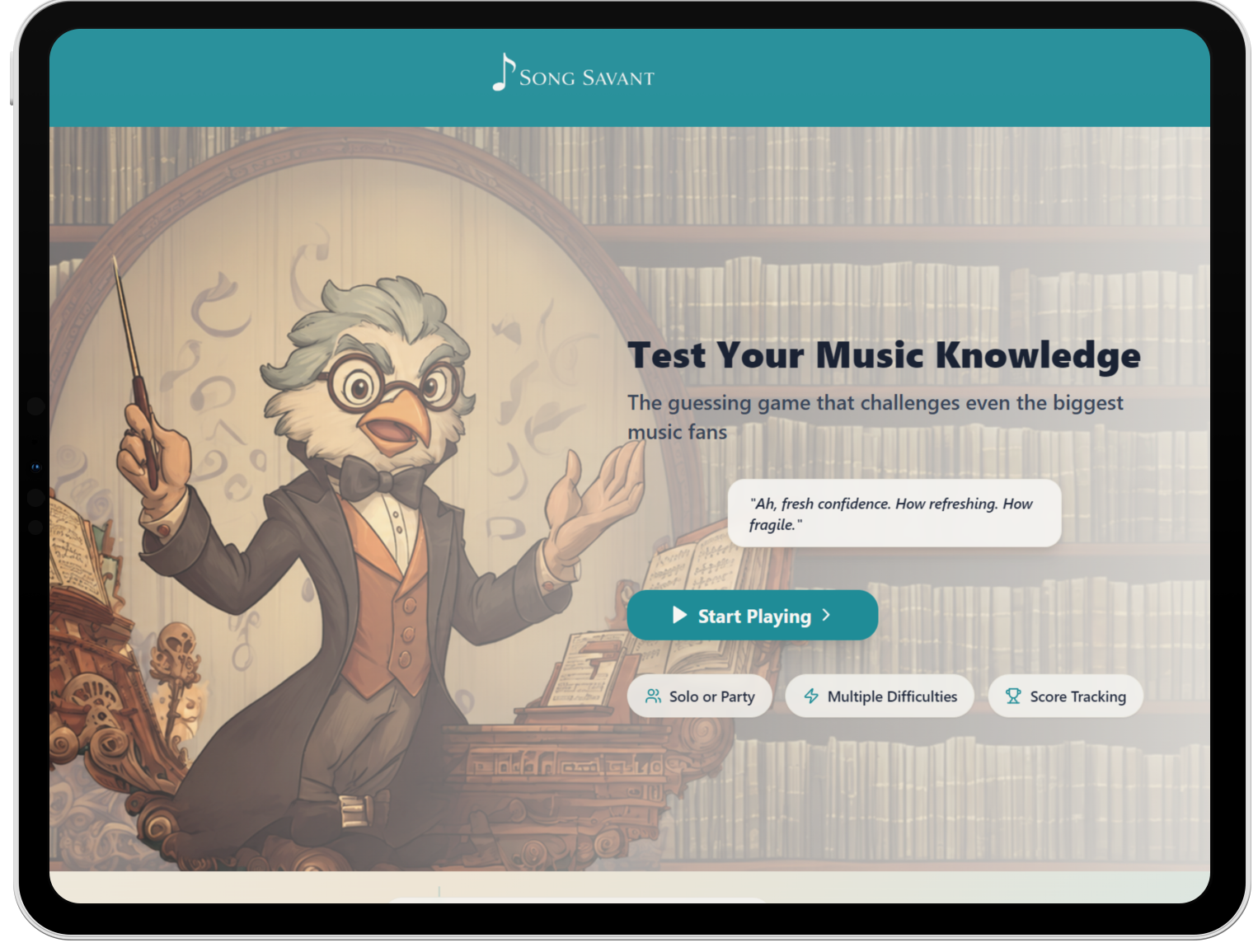 Song Savant Music Game interface