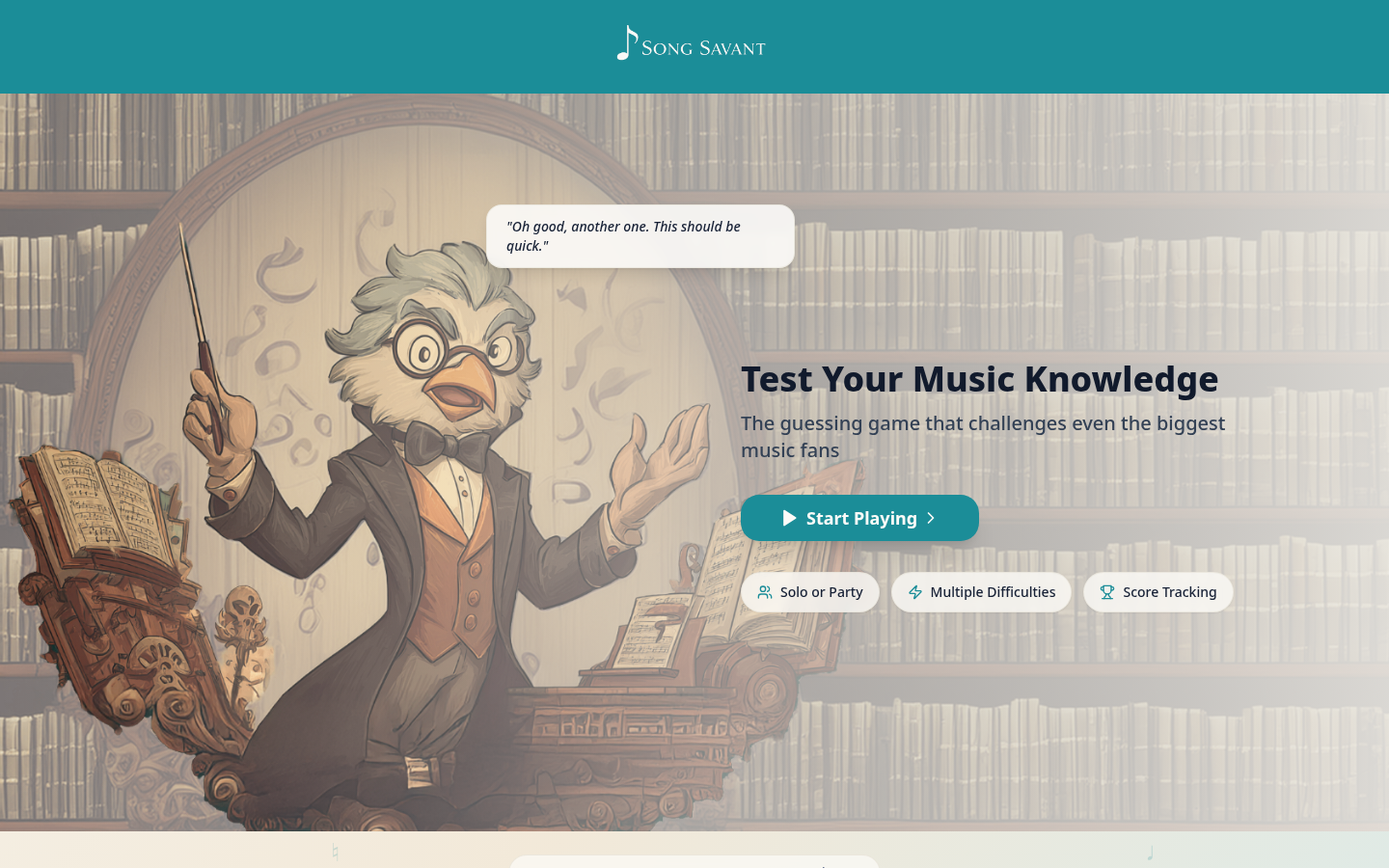 Song Savant Music Game interface