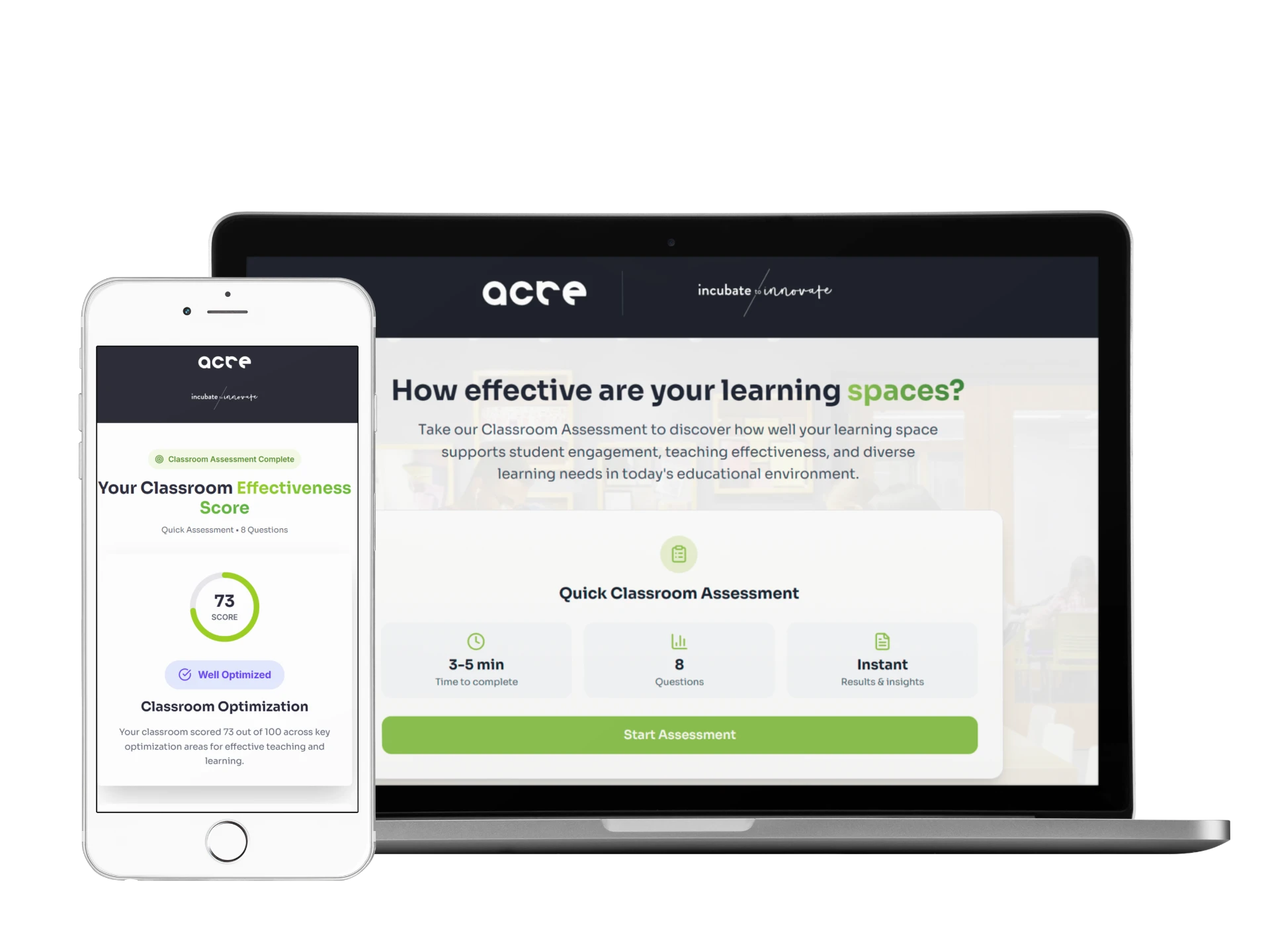 Learning Environment Assessment shown on desktop and mobile